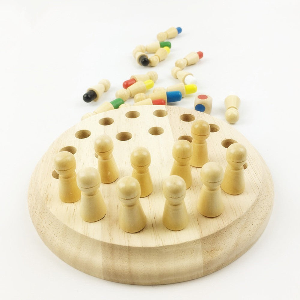 Jeu d'échecs mémoire en bois pour enfants – Jeu éducatif Montessori