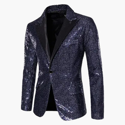 Veste de soirée homme style smoking, motif géométrique brillant, idéale pour fêtes et événements élégants