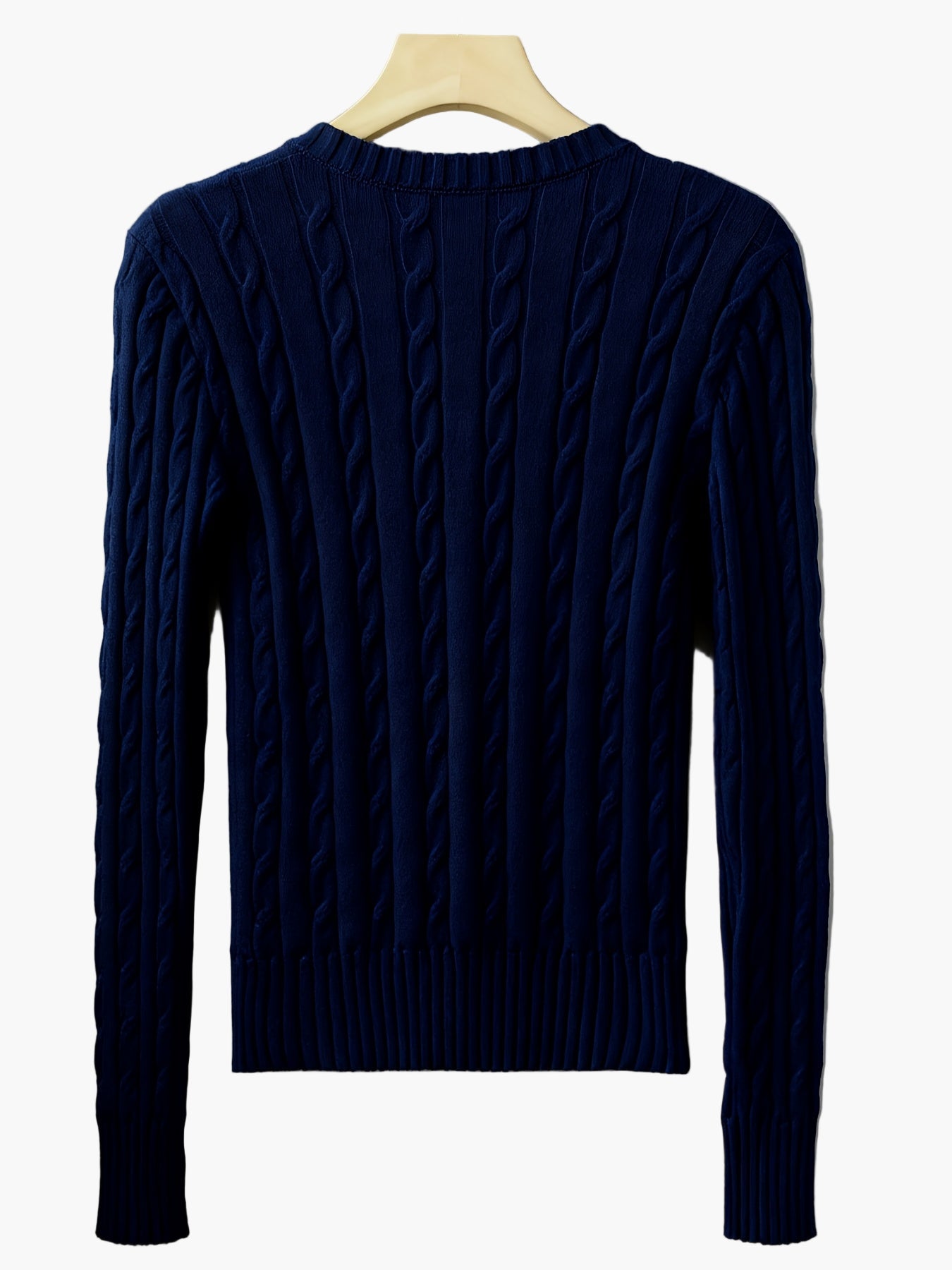 Pull Femme Style Casual à Col V et Motif Câble - Élégance Quotidienne