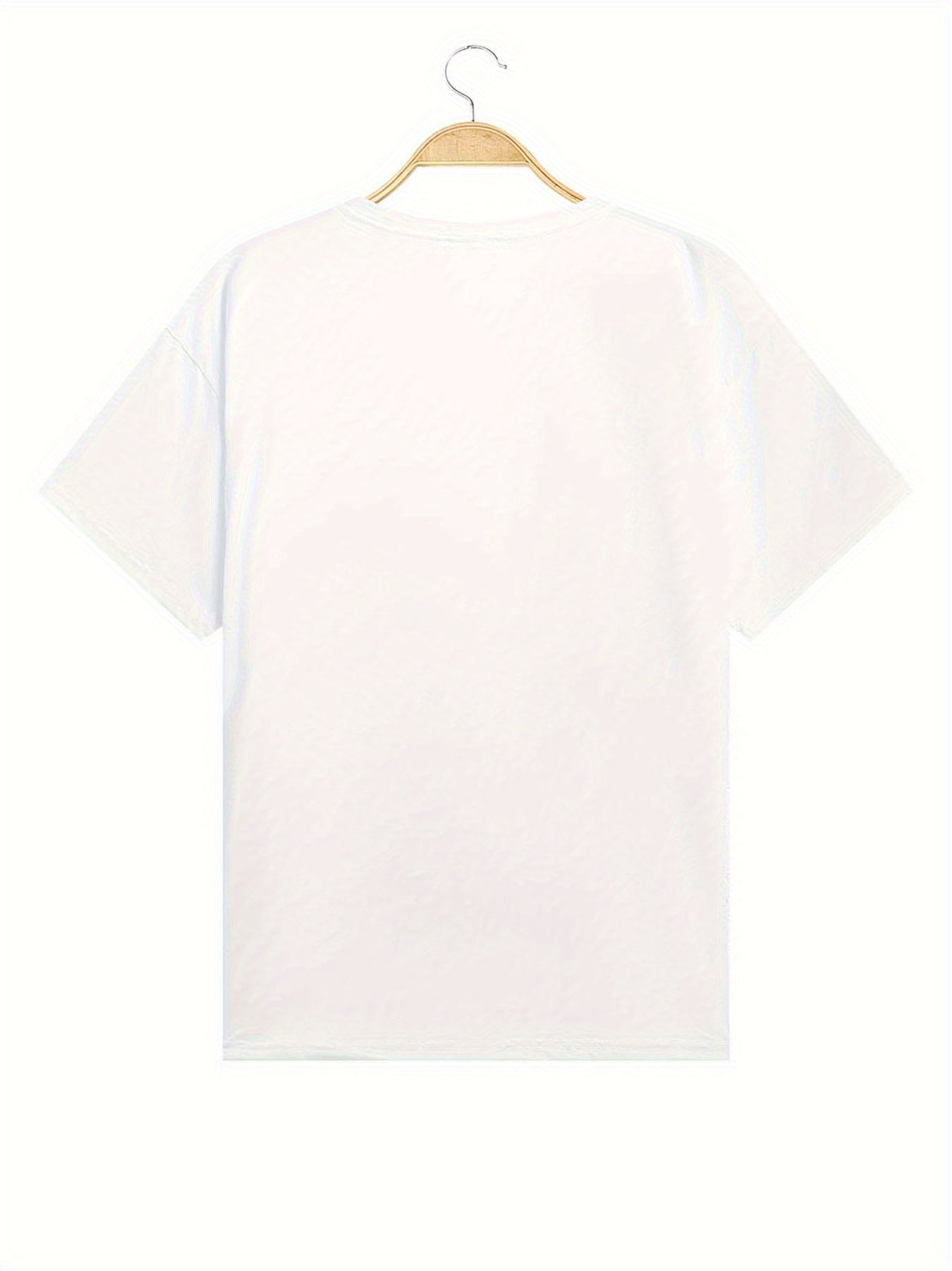 T-shirt damski w stylu wakacyjnym z motywem serc w odcieniach - luźny krój, okrągły dekolt