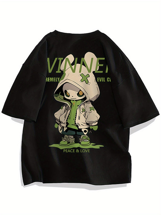 T-shirt oversize streetwear homme motif personnage urbain graphique