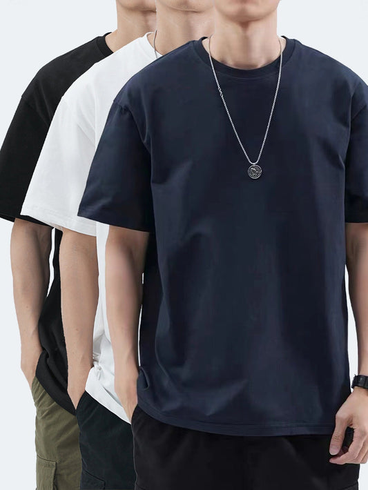 T-shirt basique style décontracté pour homme - polyvalent, tendance, usage quotidien