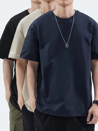 T-shirt basique style décontracté pour homme - polyvalent, tendance, usage quotidien