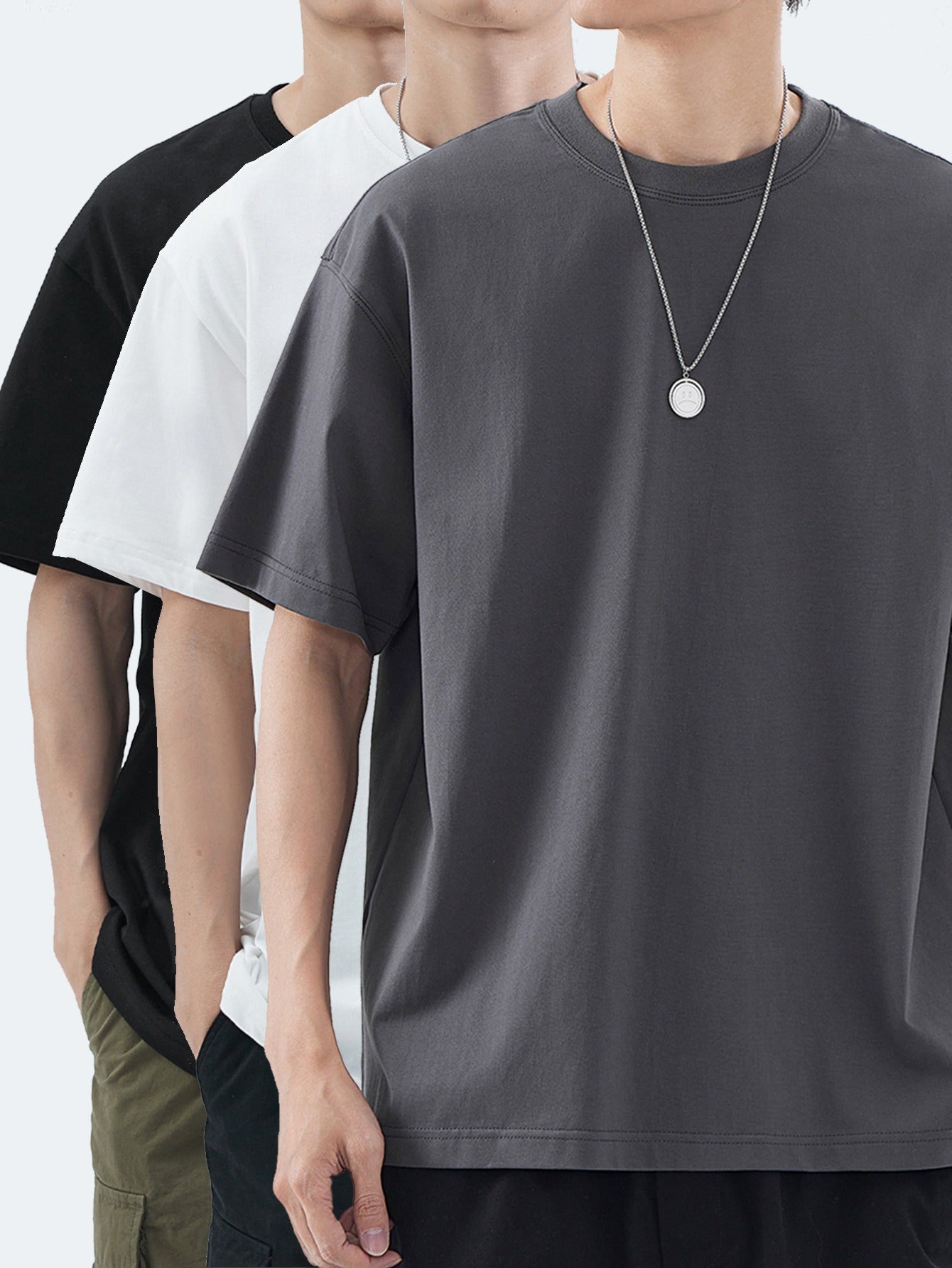 T-shirt basique style décontracté pour homme - polyvalent, tendance, usage quotidien