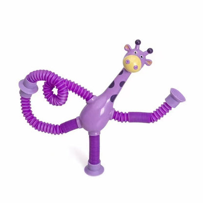 Jouet Girafe Télescopique à Ventouse pour Bébé et Enfant – Jouet Éducatif et Sensoriel Ludique