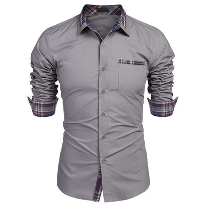 Chemise élégante homme style casual chic à col revers – Idéale pour bureau et sorties