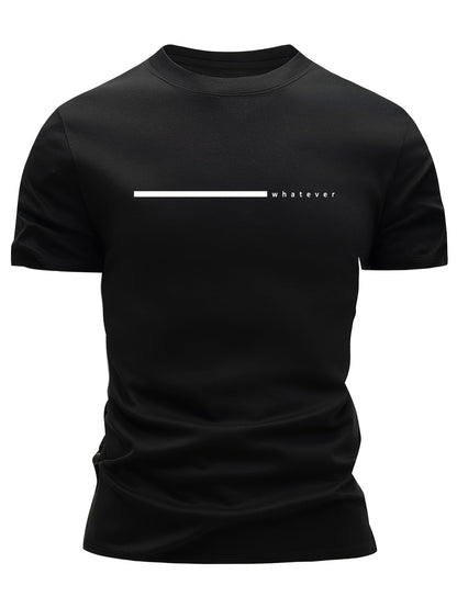 Herret-shirt i afslappet stil med moderne "whatever" tryk til hverdag