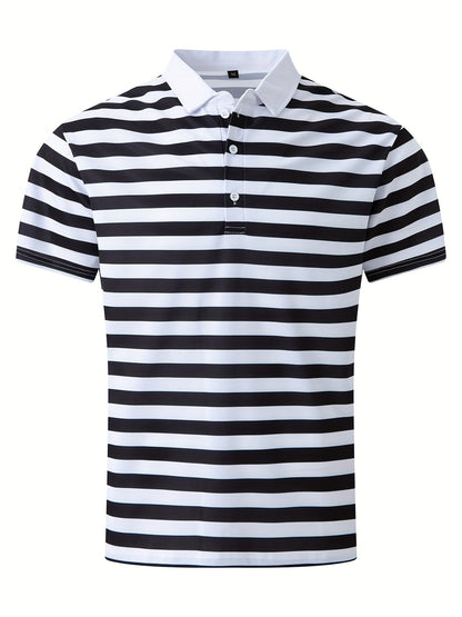 Polo marin à rayures homme style casual pour l'été
