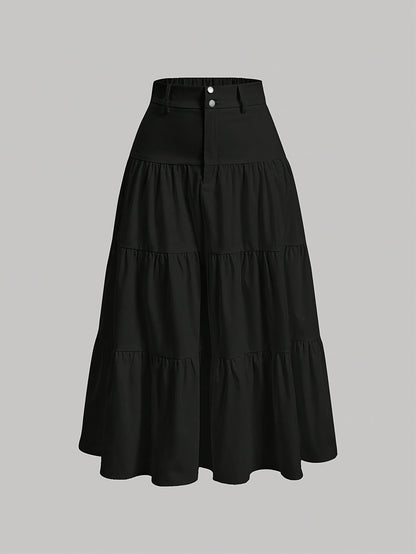 Jupe longue taille haute femme style bohème élégante pour printemps et été