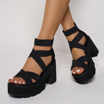 Sandales à talon plateforme pour femme, style tendance, idéales pour toutes occasions