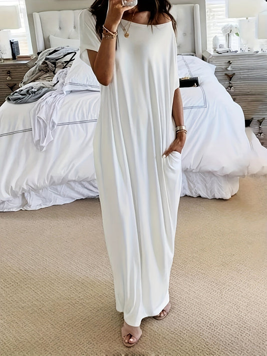 Vestido largo casual para mujer, estilo holgado, ideal para el verano y para relajarse en casa