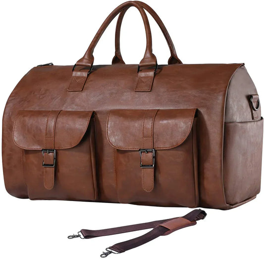 Shaun – Grand Sac de Voyage Convertible en Cuir Style Vintage pour Hommes