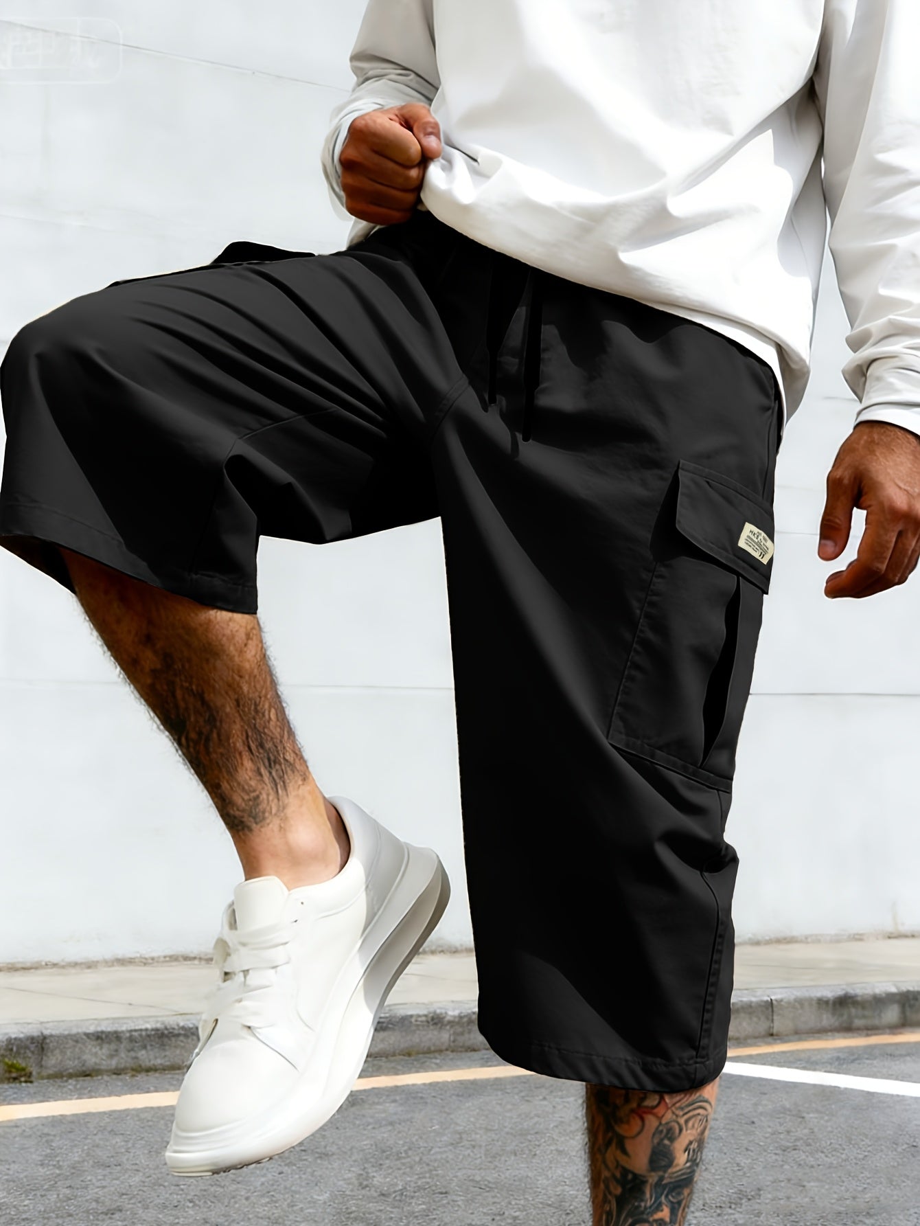 Bermuda cargo décontractée pour homme, style urbain polyvalent