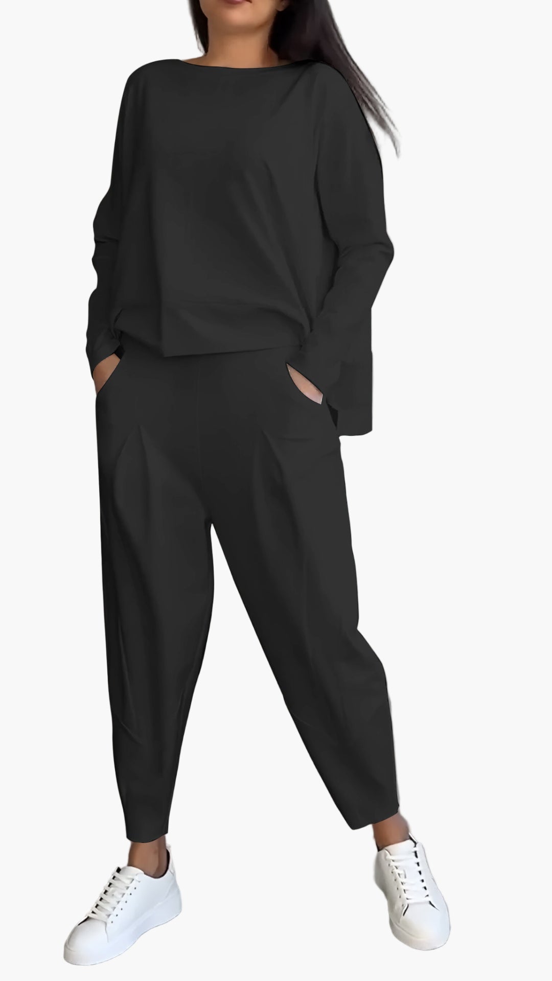 Ensemble détente deux pièces style décontracté pour femme – confort chic pour la maison et les sorties