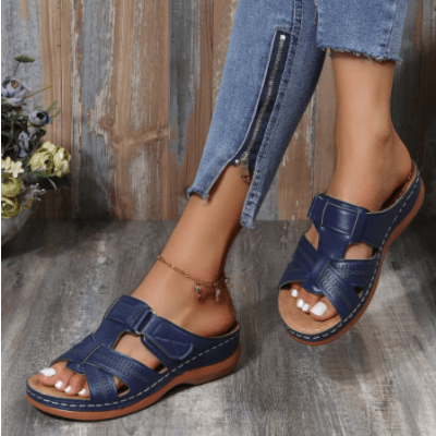 Bekväma slip-in sandaler med kilklack för dam – Chic stil för vardagsbruk