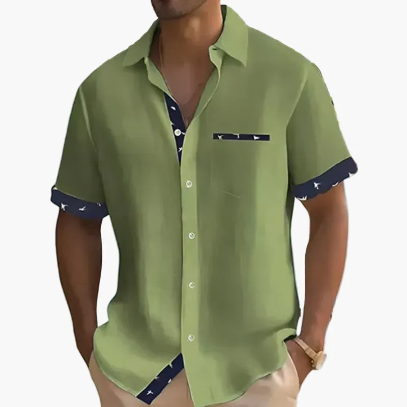 Chemise décontractée homme style estival à manches courtes – idéale pour les sorties et les vacances