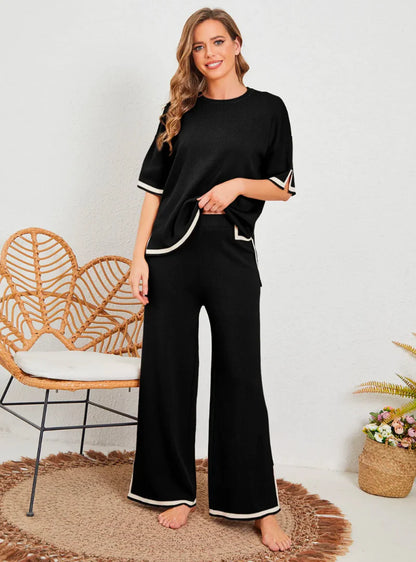 Ensemble Lounge Élégant en Tricot