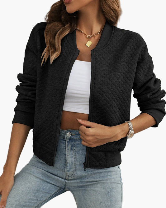 Blouson Bomber Matelassé Tendance Femme Style Urbain Décontracté