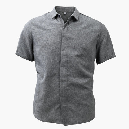 Camicia Uomo Elegante Colletto a Risvolto Maniche Corte Stile Informale Estate