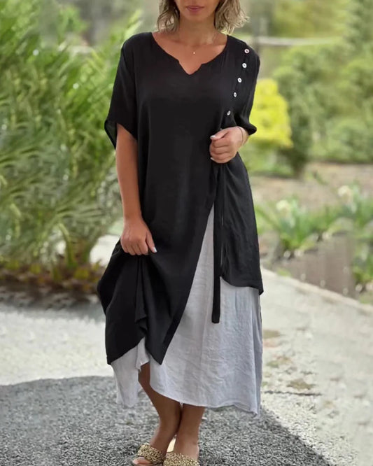 Robe Longue Asymétrique Surdimensionnée