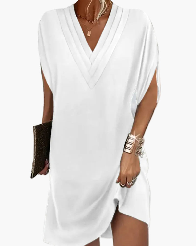 Casual elegant dress for women with split sleeves – Versatile stylish design