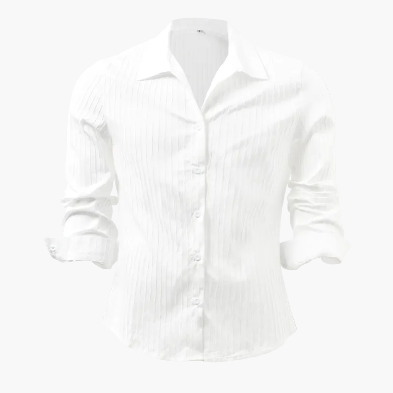 Camicia Uomo Elegante a Righe Stile Informale Raffinato – Maniche Lunghe e Colletto a Risvolto