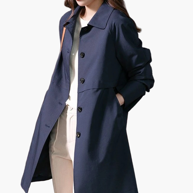 Manteau trench court femme élégant style classique pour bureau et sorties décontractées