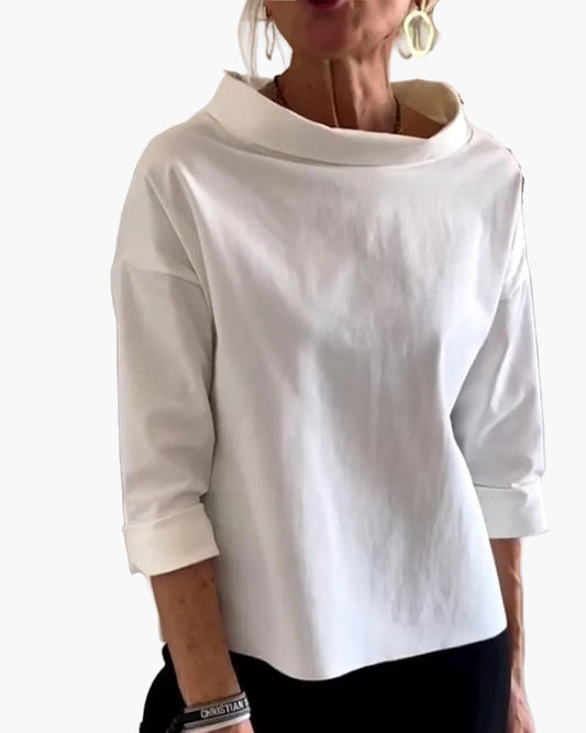 Haut élégant à col montant pour femme – Style moderne et polyvalent