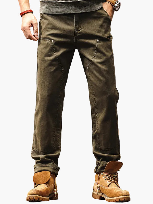 Pantalone dritto da lavoro per uomo, robusto, per uso quotidiano o all'aperto