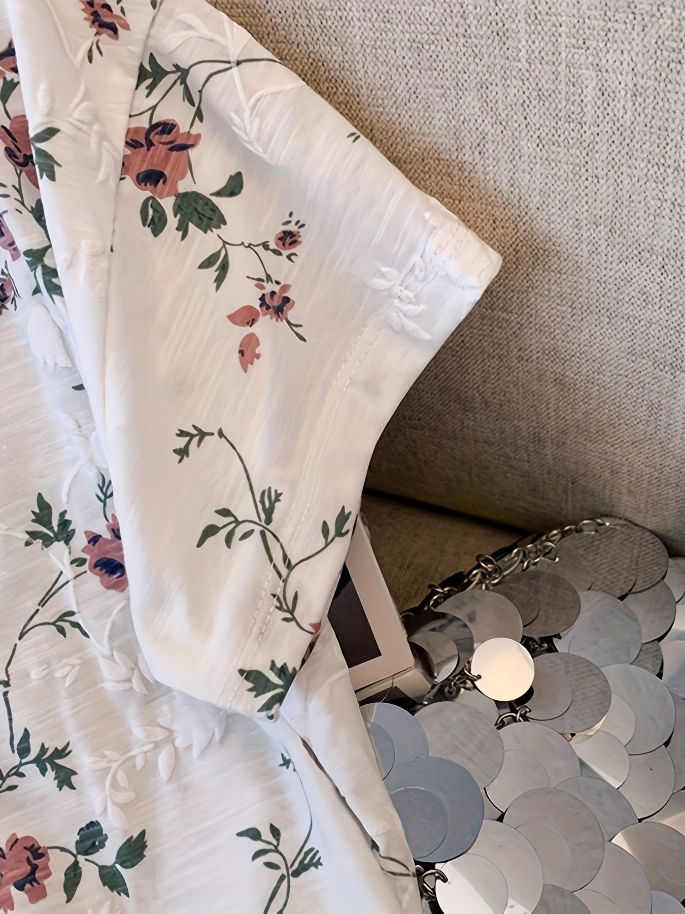 T-shirt femme à manches courtes style chic avec motif floral – Idéal pour le printemps et l'été