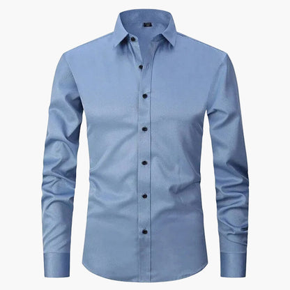 Camisa Ajustada para Hombre Elegante de Negocios y Casual – Mangas Largas, Estilo Moderno