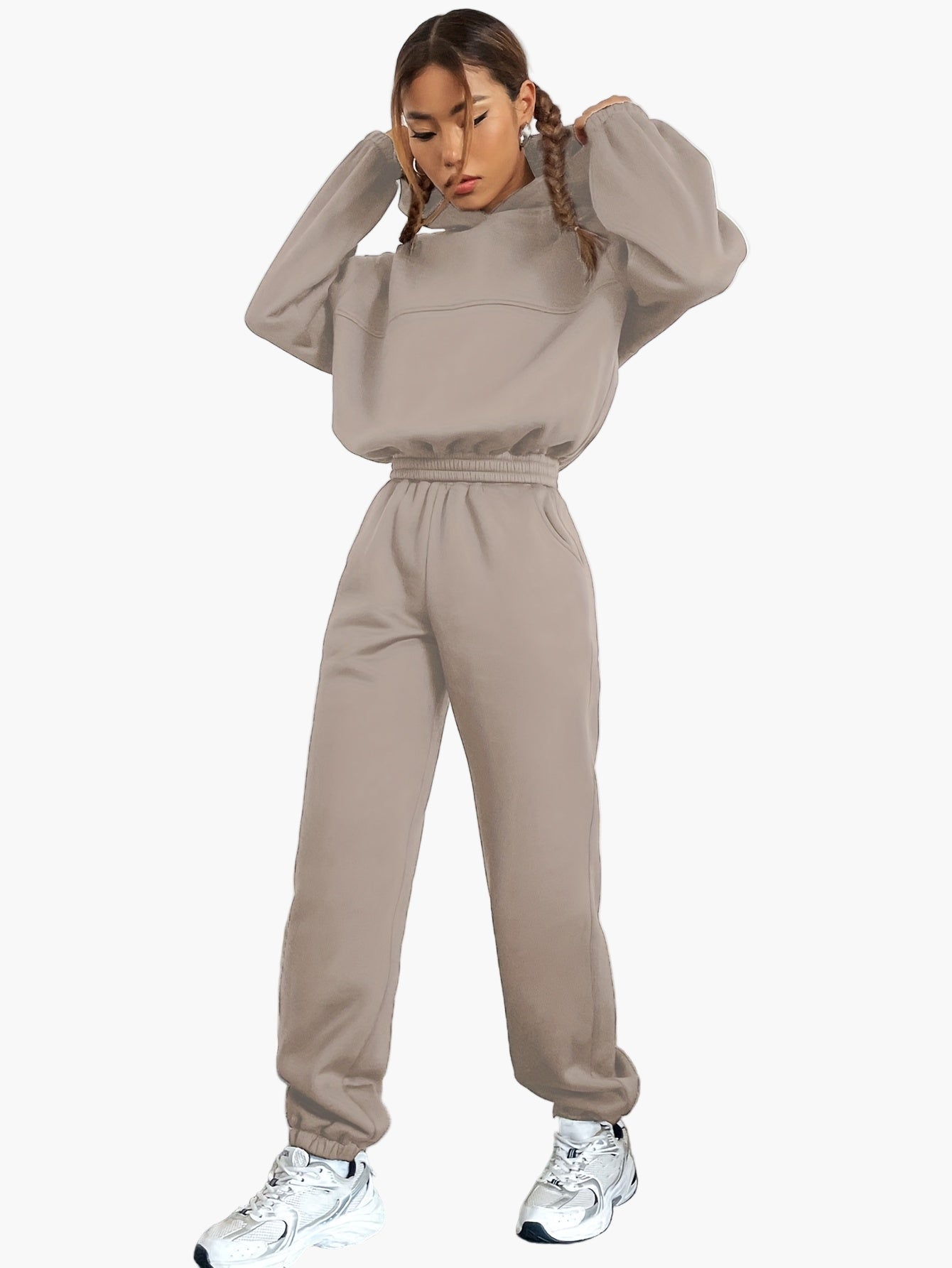 Ensemble de survêtement décontracté pour femme - sweat à capuche et pantalon jogging - Style urbain confortable