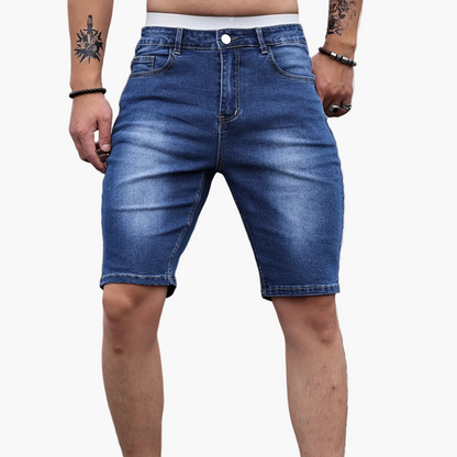 Short en jean décontracté pour homme, style skinny, idéal pour l'été et les loisirs
