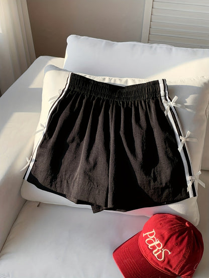 Top corto casual para mujer estilo vacaciones con nudos laterales y bandas deportivas