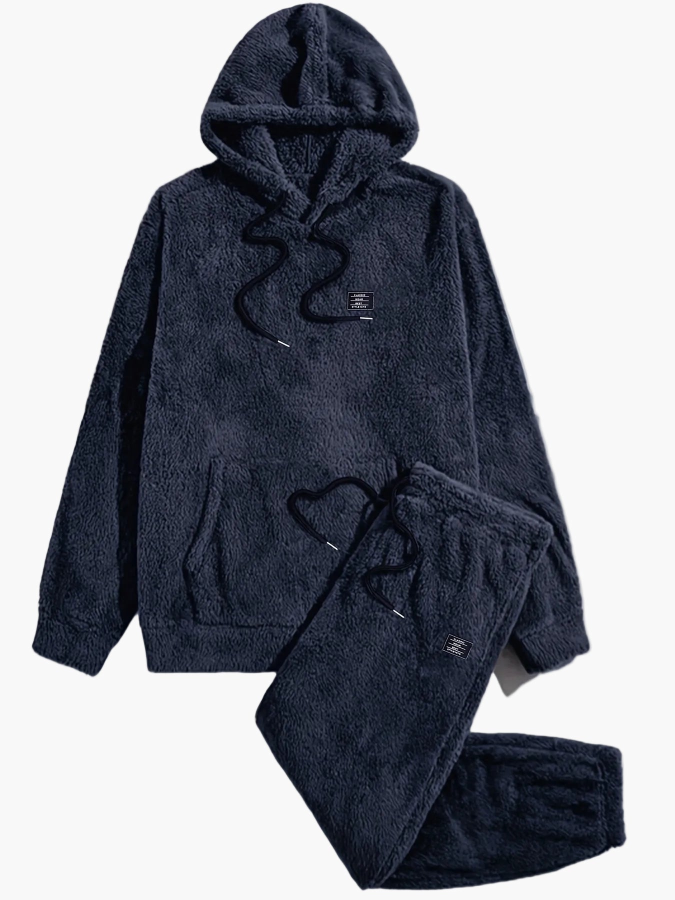 Ensemble décontracté homme survêtement style polaire à capuche pour automne et hiver