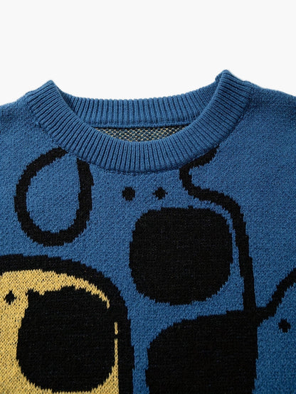 Pull homme motif graphique chien style décontracté automne hiver