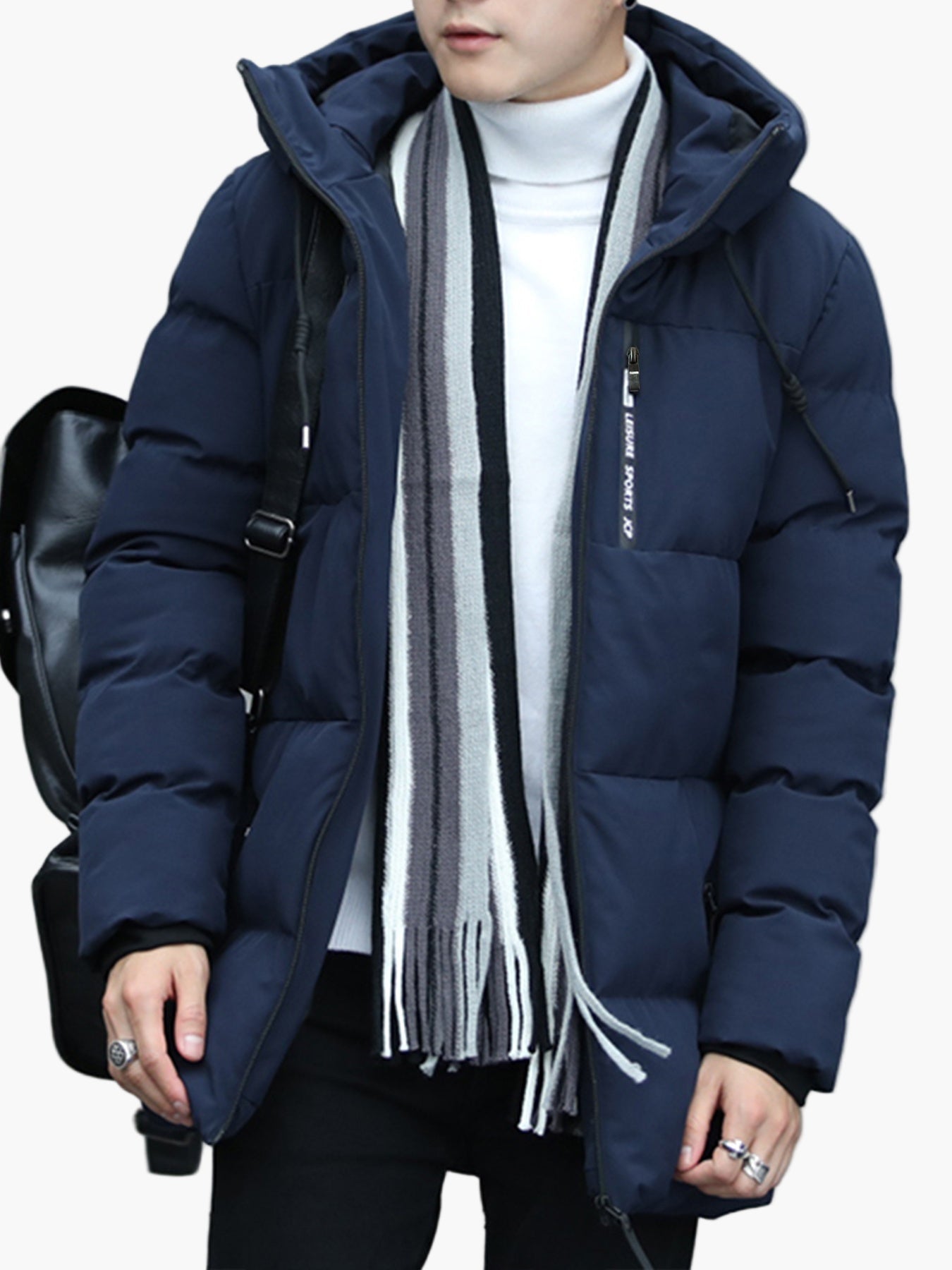 Manteau Homme Long à Capuche Style Urbain pour Hiver et Quotidien