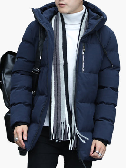 Manteau Homme Long à Capuche Style Urbain pour Hiver et Quotidien