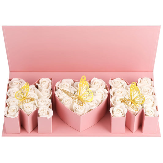 Coffret Cadeau Fantaisie Fête des Mères Femme – Boîte Présentoir Élégante avec Compartiments Lettres et Cœur