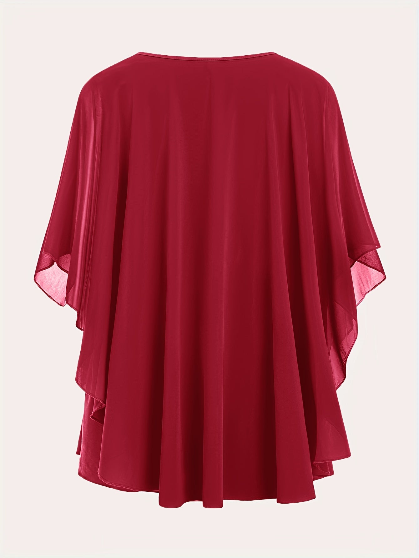 Blouse cape élégante femme grande taille style soirée ample