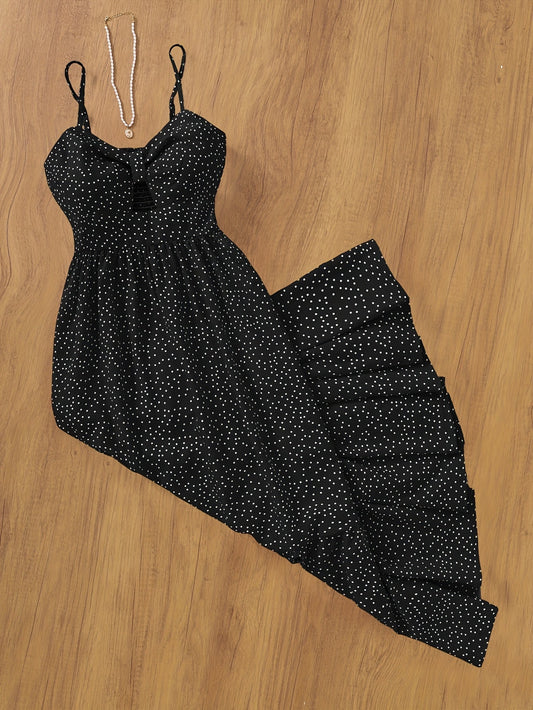 Vestido largo de lunares estilo vintage para mujer elegante y chic