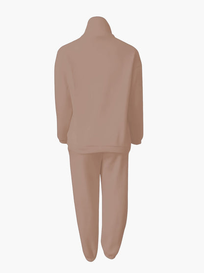 Sweat-shirt zippé à col montant pour femme, style décontracté, idéal automne/hiver