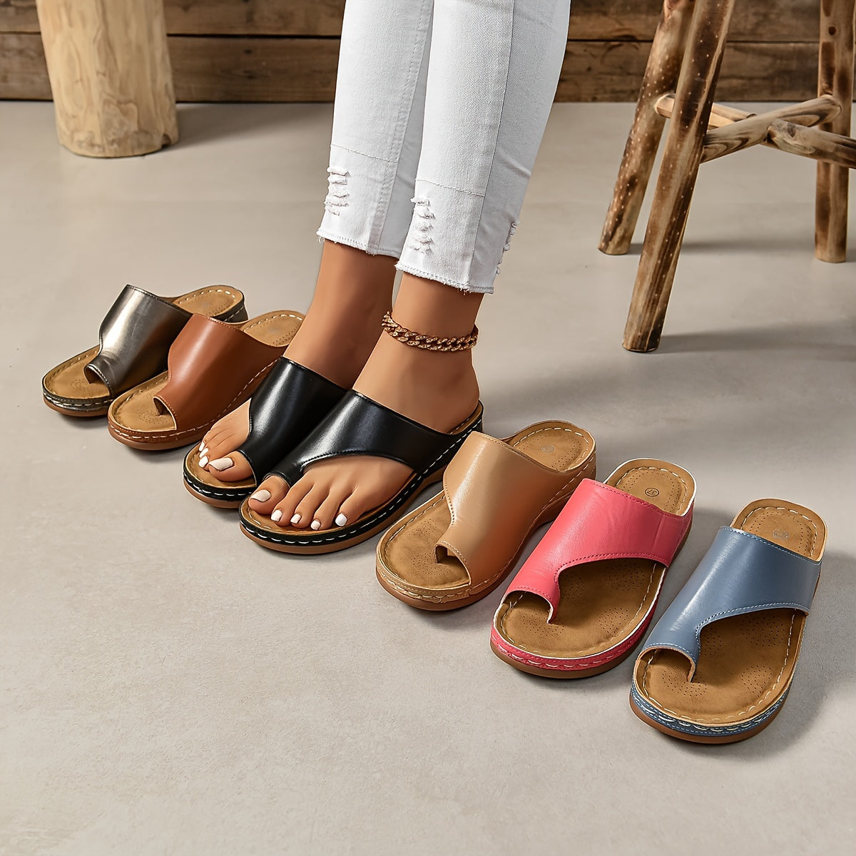 Sandales compensées confort femme style décontracté chic pour l'été