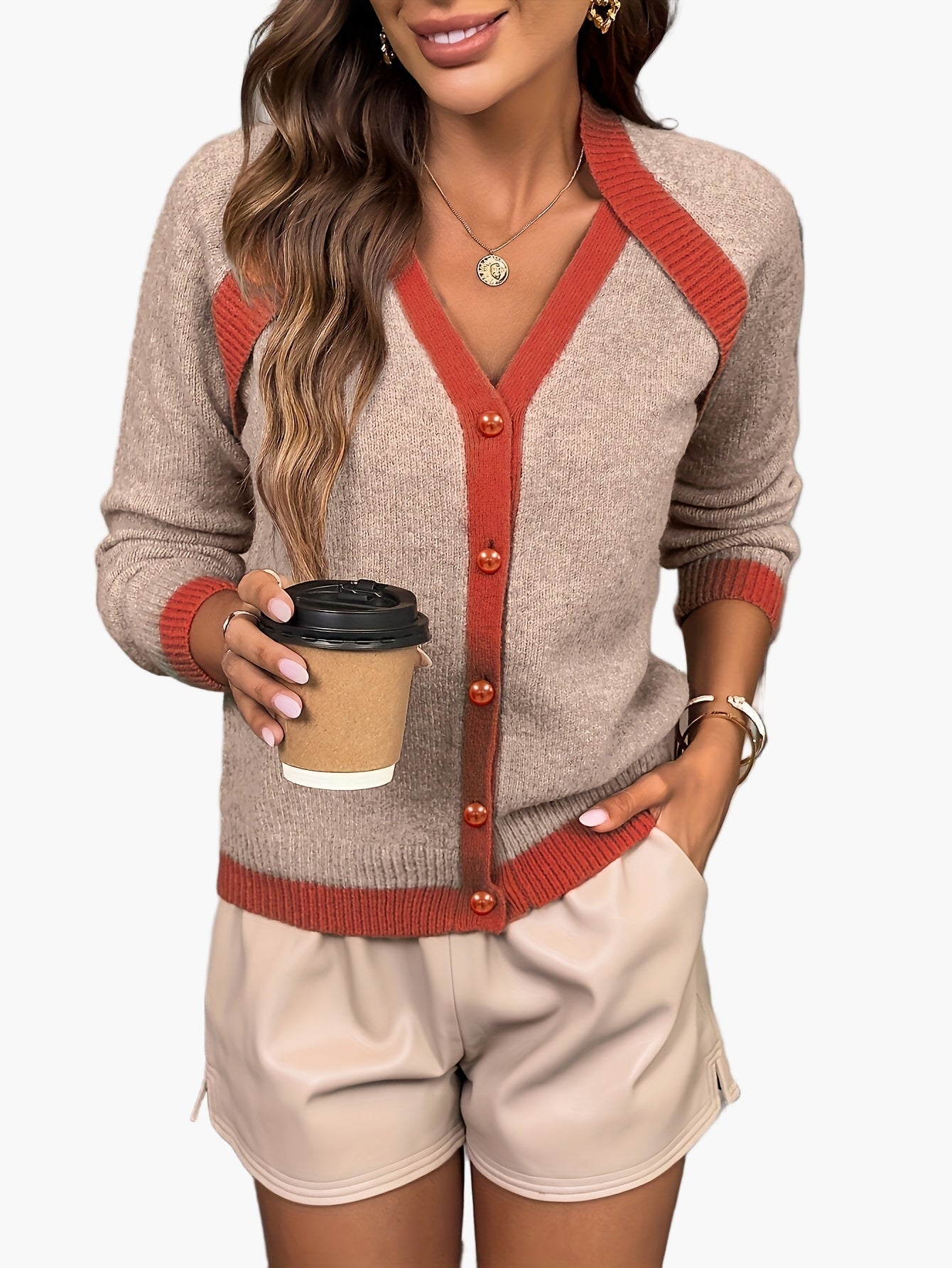 Cardigan Femme Élégant Style Décontracté pour Printemps/Été/Automne