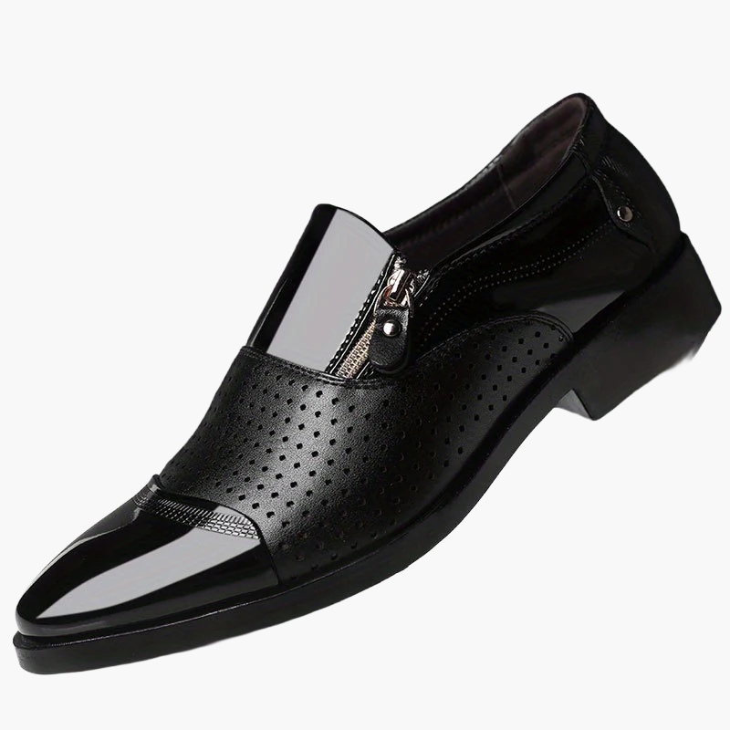 Scarpe eleganti da uomo stile inglese con punta appuntita e chiusura lampo