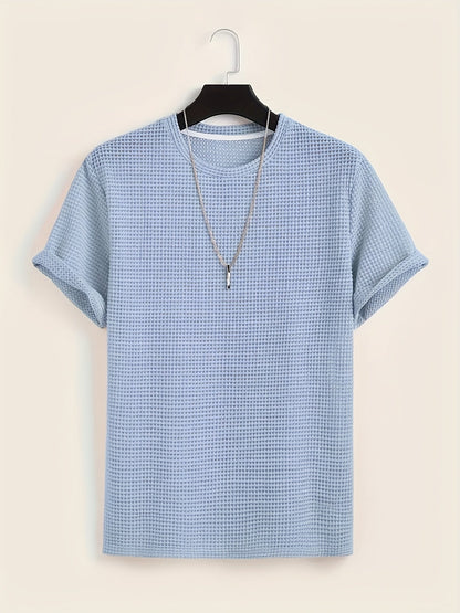T-shirt décontracté à manches courtes pour homme style moderne avec texture ajourée