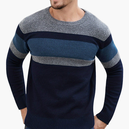 Pull à Rayures Style Décontracté pour Homme - Idéal Automne Hiver