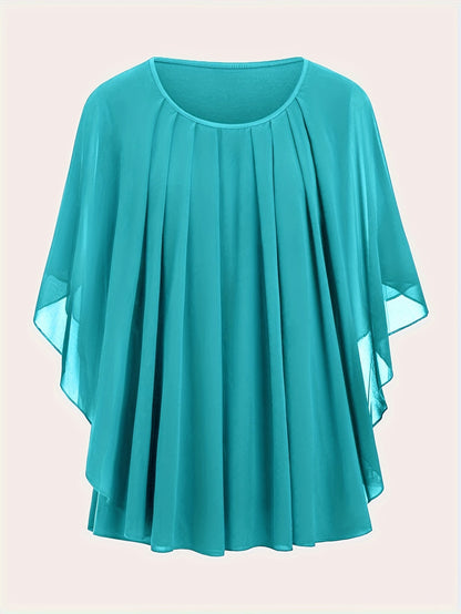 Blouse cape élégante femme grande taille style soirée ample