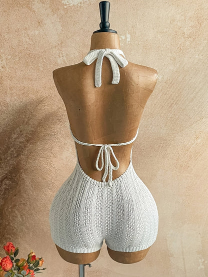 Combishort Femme Élégant Style Bohème Dos Nu Plage Été - Romper Mode Vacances