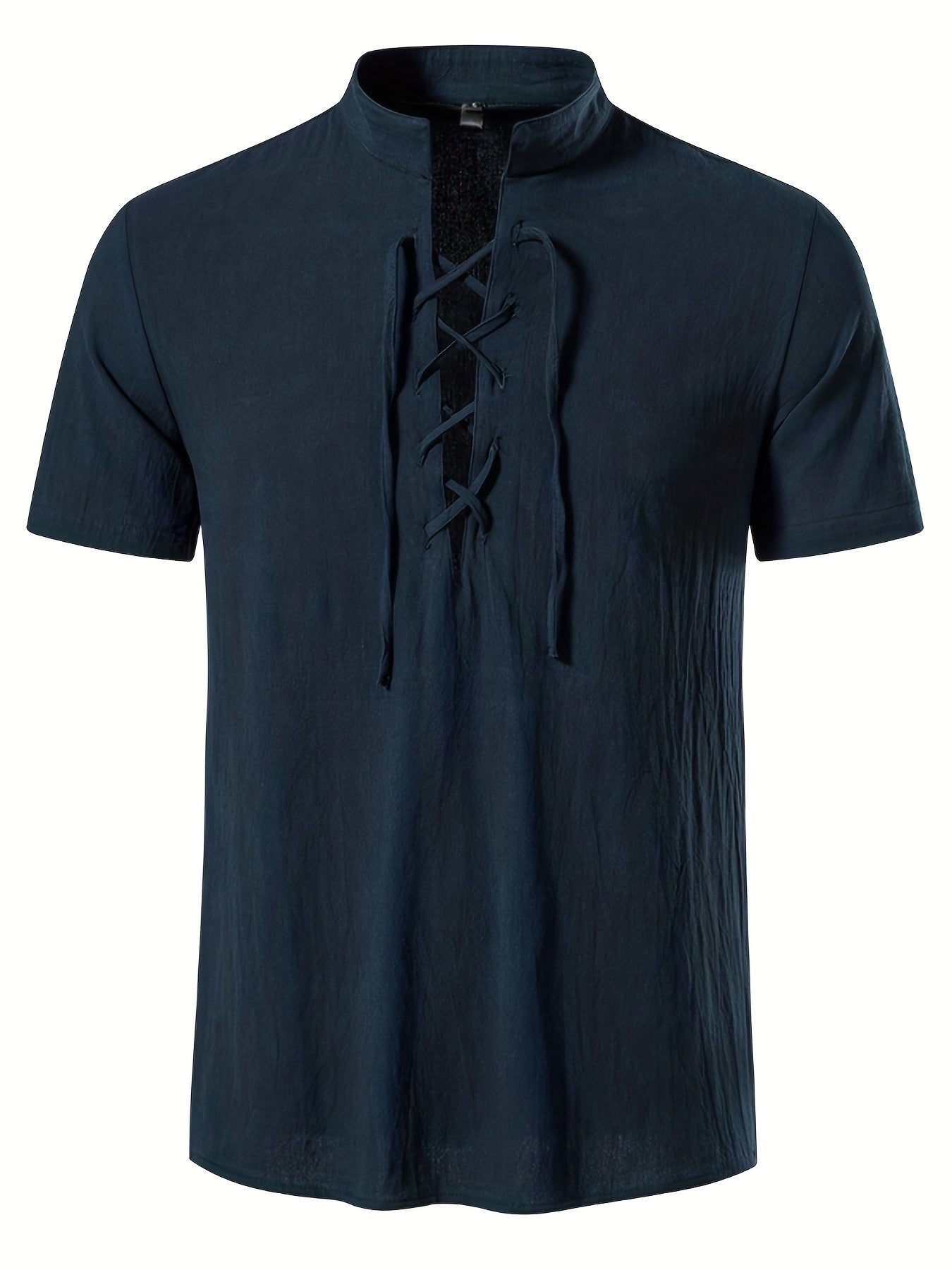 Camicia casual uomo maniche corte stile allacciato collo alla coreana per l'estate